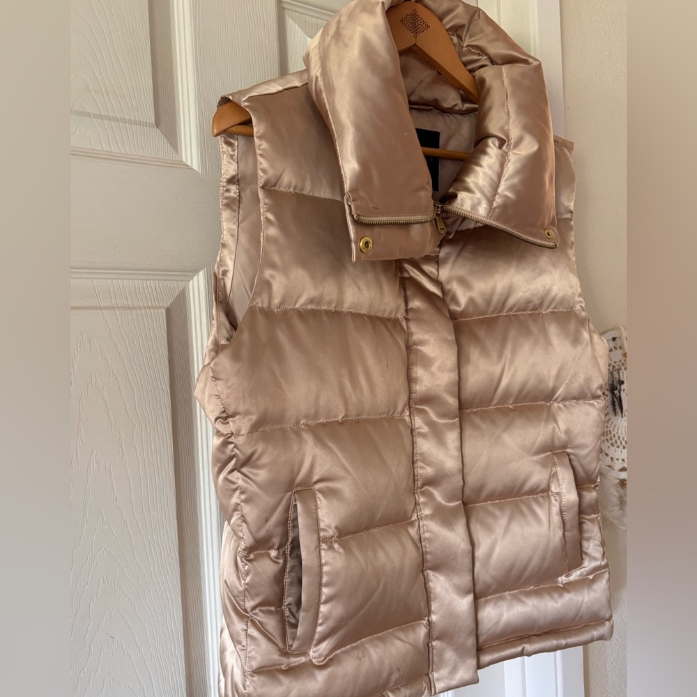 Talbots Shimmering Gold Down Puffer Vest - Picture 2 of 11